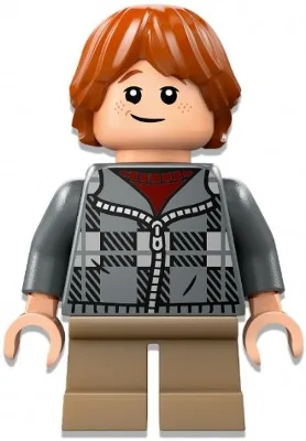 Ron Weasley - Dark Bluish Gray Plaid Jacket, Dark Tan Short Legs