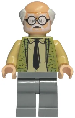 Ernie Prang - Olive Green Vest Knit, Half Bald, Dark Bluish Gray Legs
