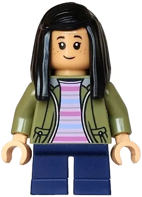 Cho Chang - Olive Green Jacket, Dark Blue Short Legs