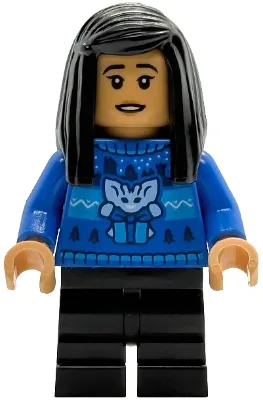 Cho Chang - Blue Holiday Sweater, Black Medium Legs