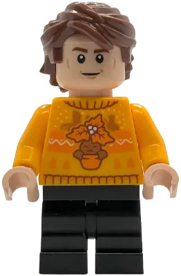 Cedric Diggory - Bright Light Orange Holiday Sweater, Black Medium Legs