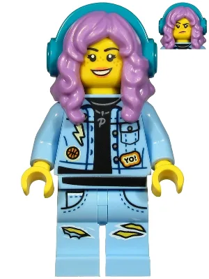 Parker L. Jackson - Denim Jacket with Headphones (Smile / Grumpy)