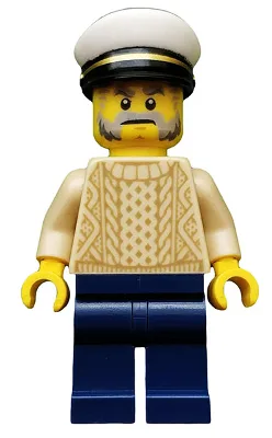 Sailor Captain - Male, Tan Sweater, Dark Blue Legs, White Cap, Beard and Sideburns