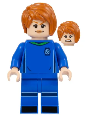 Soccer Player, Female, Blue Uniform, Light Nougat Skin, Dark Orange Side Bangs