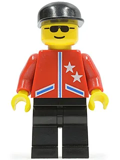 Veste 2 étoiles rouge - Jambes noires, casquette noire