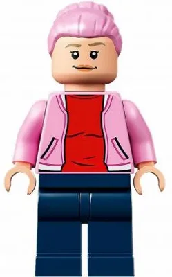 Brooklynn - Bright Pink Jacket over Red Shirt, Dark Blue Legs