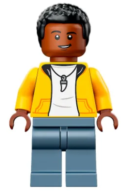 Darius Bowman - Yellow Hoodie over White Shirt, Sand Blue Legs