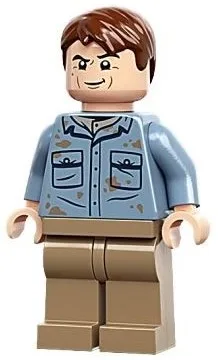 Dr. Alan Grant - Sand Blue Shirt with Dirt Stains