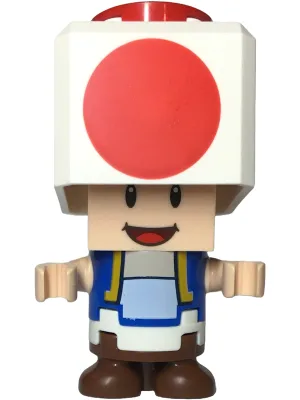 Toad - Happy, Open Mouth, White Hinge Top Plate, Black Hinge Brick and 2 x 2 Plate