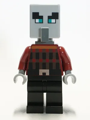 Illager (Pillager) - Wide Eyes, Dark Bluish Gray Neck Bracket and Tile with Clip