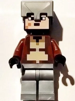 Nether Hero - Reddish Brown Torso, Flat Silver Helmet