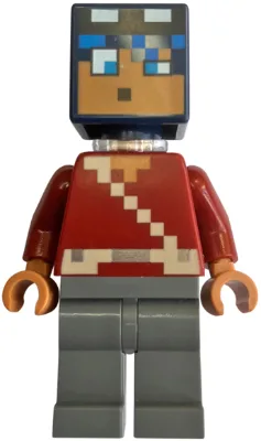 Hero - Dark Red Torso, Dark Bluish Gray Legs, Neck Bracket