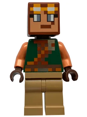 Hero - Dark Green Torso, Dark Tan Legs, Bright Light Orange Goggles