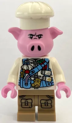 Pigsy - Medium Blue Utility Harness with Pig Head Buckle, Dark Tan Medium Legs with Pockets