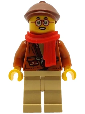 Mr. Tang - Dark Orange Jacket, Reddish Brown Flat Cap