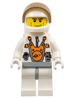 Mars-Missions-Astronaut mit Helm, Wangengurten und Rucksack