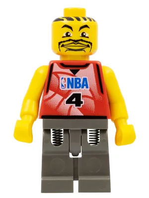 NBA-speler, nummer 4 met donkergrijze benen