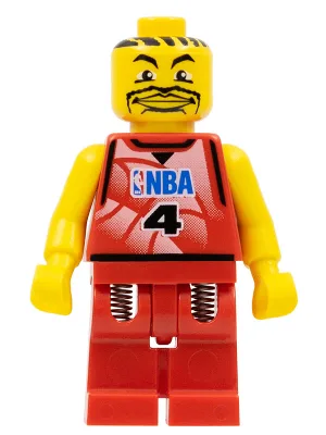NBA-speler, nummer 4 met rode benen
