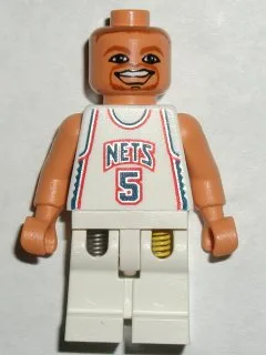 Jason Kidd, joueur NBA des Nets du New Jersey, numéro 5 (uniforme blanc)