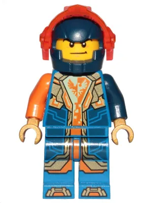Clay Moorington - Dark Blue Helmet, Trans-Neon Orange Visor