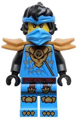 Nya - Dragons Rising, Tunic with Dragon Head, Hair, Wide Pearl Gold Shoulder Armor