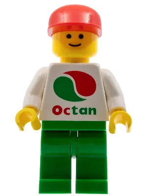 Octan – Weißes Logo, grüne Beine, rote Kappe, langer Schirm (Neuauflage)