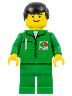 Octan - Groene jas met pen, groene poten, zwart mannenhaar