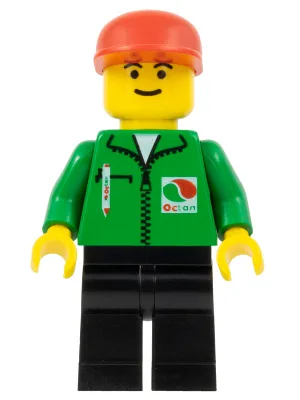 Octan - Green Jacket with Pen, Black Legs, Red Cap
