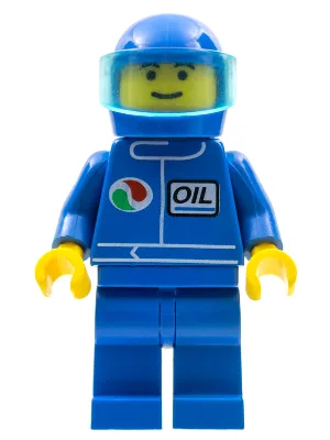 Octan - Blauwe olie, blauwe benen, blauwe helm, doorschijnend lichtblauw vizier