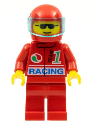 Octan - Racing, rote Beine, roter Helm, transparent-hellblaues Visier