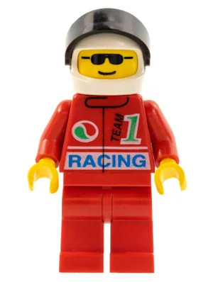 Octan - Racing, Rode Benen, Witte Helm, Zwart Vizier