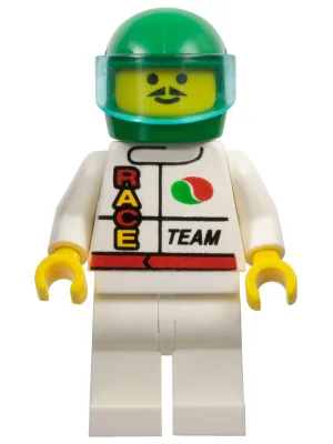 Octan - Rennteam, weiße Beine, grüner Helm, transparent-hellblaues Visier