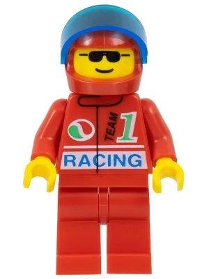 Octan - Racing, Rode Benen, Rode Helm, Transparant Donkerblauw Vizier