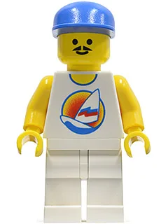 Surfbrett auf dem Ozean – Weiße Beine, blaue Kappe, Reissue-Torso