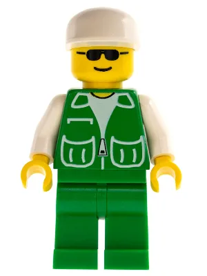 Jacket Green with 2 Large Pockets - Green Legs, White Cap