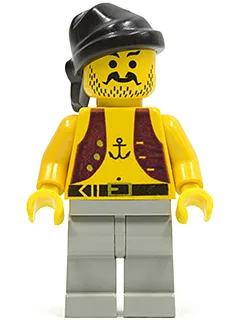 Piratenankerhemd, hellgraue Hosen, schwarzes Bandana