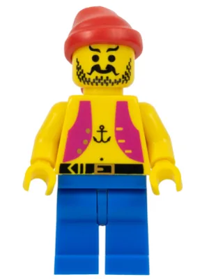 Piratenanker-Hellviolette Weste, blaue Beine, rotes Bandana (Neuauflage)