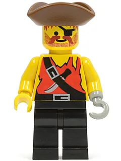 Piratenhemd mit Messer, schwarze Beine, brauner Piratendreieckhut