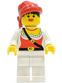 Piratenvrouw, witte benen, rode bandana