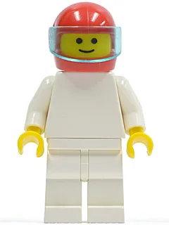 Effen witte romp met witte armen, witte benen en een rode helm.