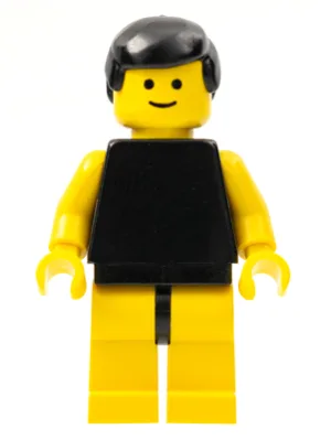 Torse noir uni, bras et jambes jaunes, cheveux noirs (homme)