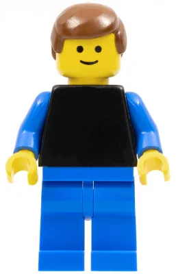 Plain Black Torso with Blue Arms, Blue Legs, Brown Male Hair