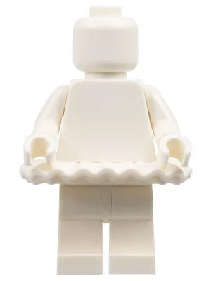 Plain Ballerina, White Torso, White Legs, White Head, White Tutu (Monochrome)