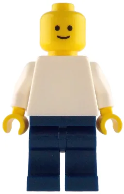 Plain White Torso, Dark Blue Legs, Standard Grin