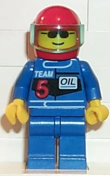 Raceteam 5, rode helm, doorschijnend lichtblauw vizier