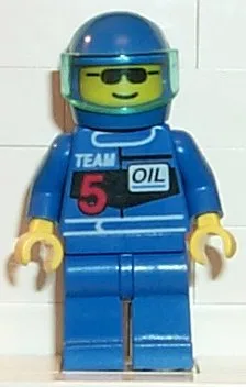 Racing Team 5, blauwe helm, doorschijnend lichtblauw vizier