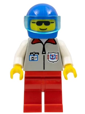 Garde côtière 1 - Jambes rouges, casque bleu, visière bleu clair translucide