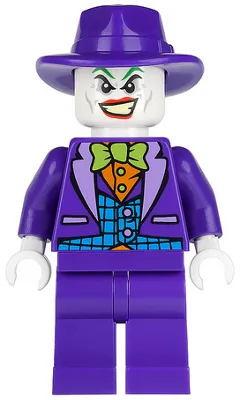 The Joker - Medium Azure Vest, Lime Bow Tie, Dark Purple Fedora