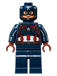 Captain America - Dark Blue Suit with Reddish Brown Belt and Harness, Reddish Brown Hands, Mask