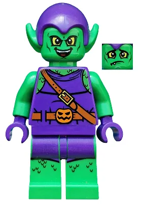 Green Goblin - Bright Green Skin, Dark Purple Outfit, Large Yellow Eyes